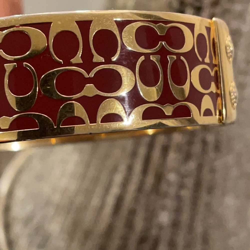 Burgundy Or Deep Red Coach Bangle Bracelet - image 6